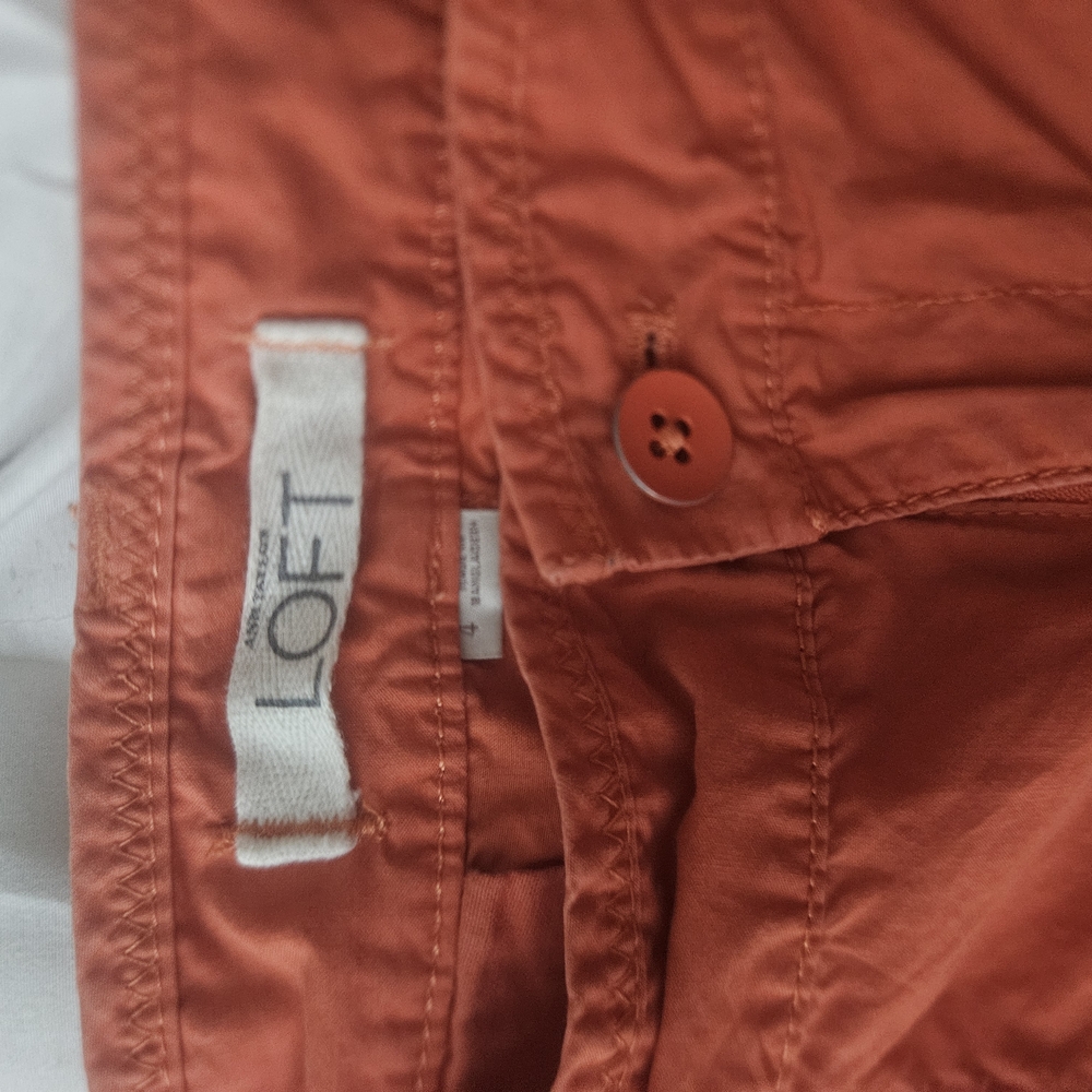 LOFT Orange Textured Capris